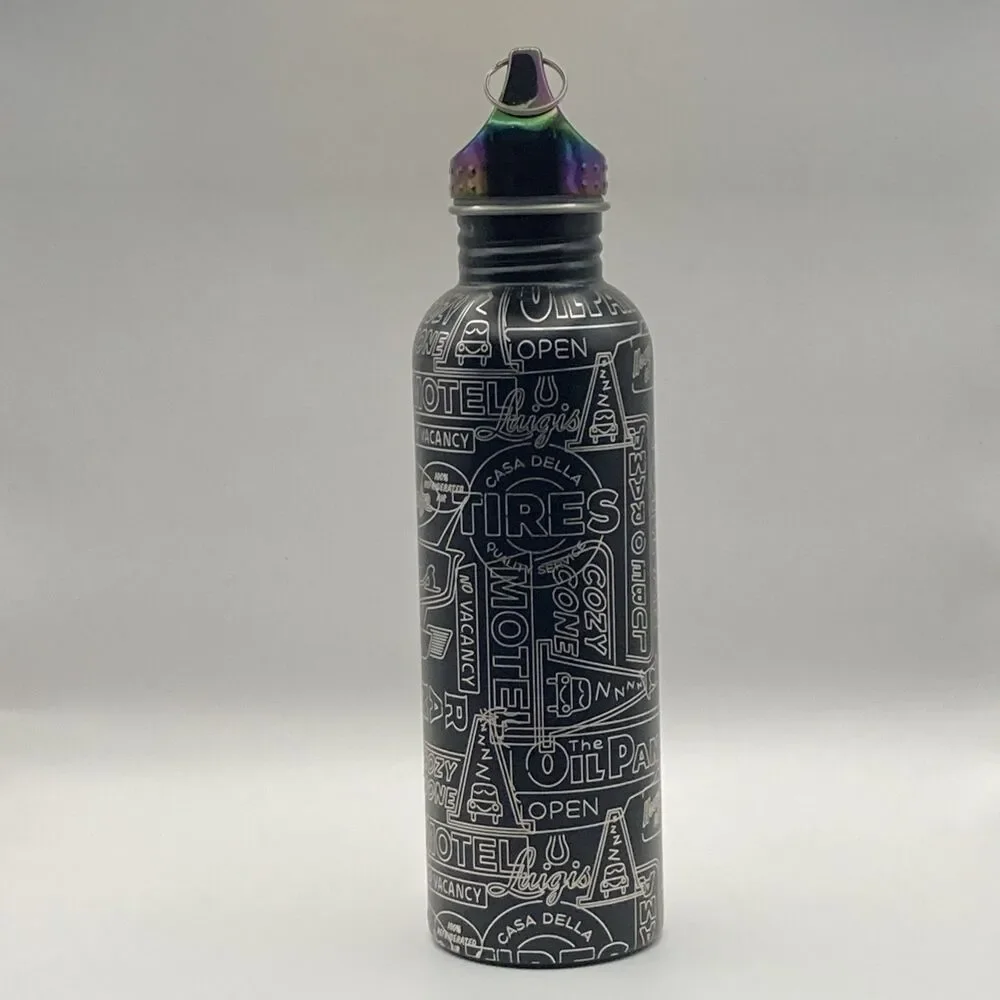 New Disney Parks Cars Land Neon Lights Stainless Steel Water Bottle